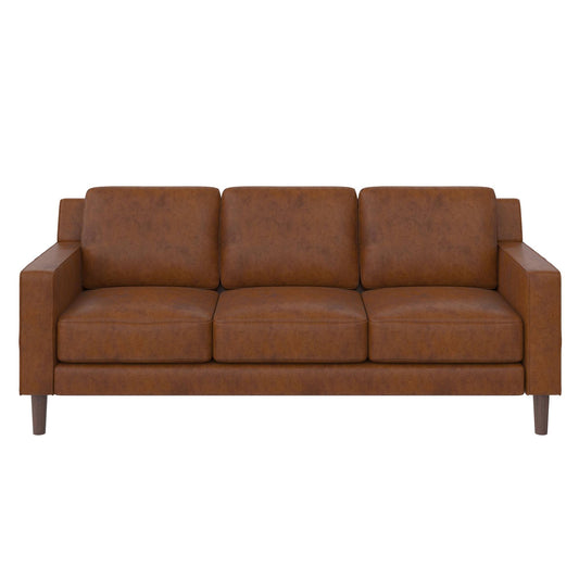 Brynn 3 Seater Sofa, Camel Faux Leather
